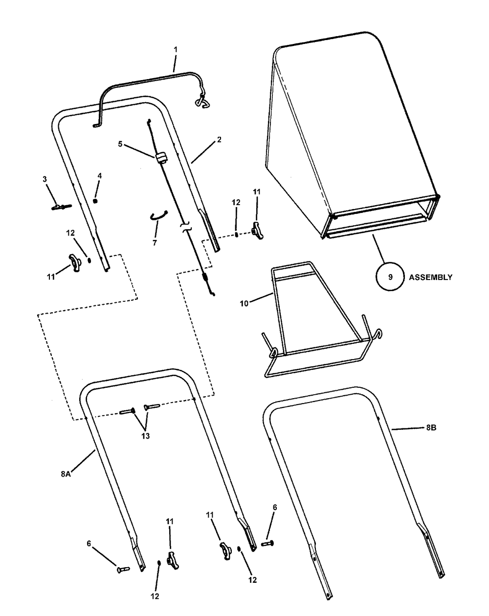 Handles And Controls - Push Diagram and Parts List for 7800239-NMD2250 2008 Briggs and Stratton Lawn Mower